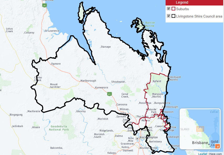 livingstone shire suburb map